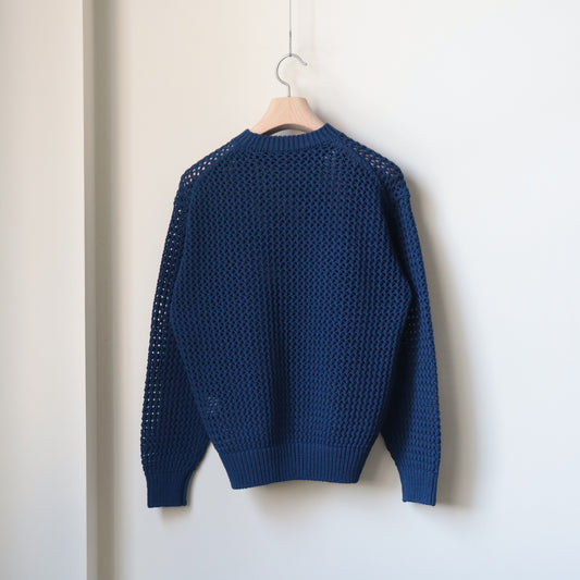 AURALEEE / COTTON LILY-YARN MESH KNIT P/O