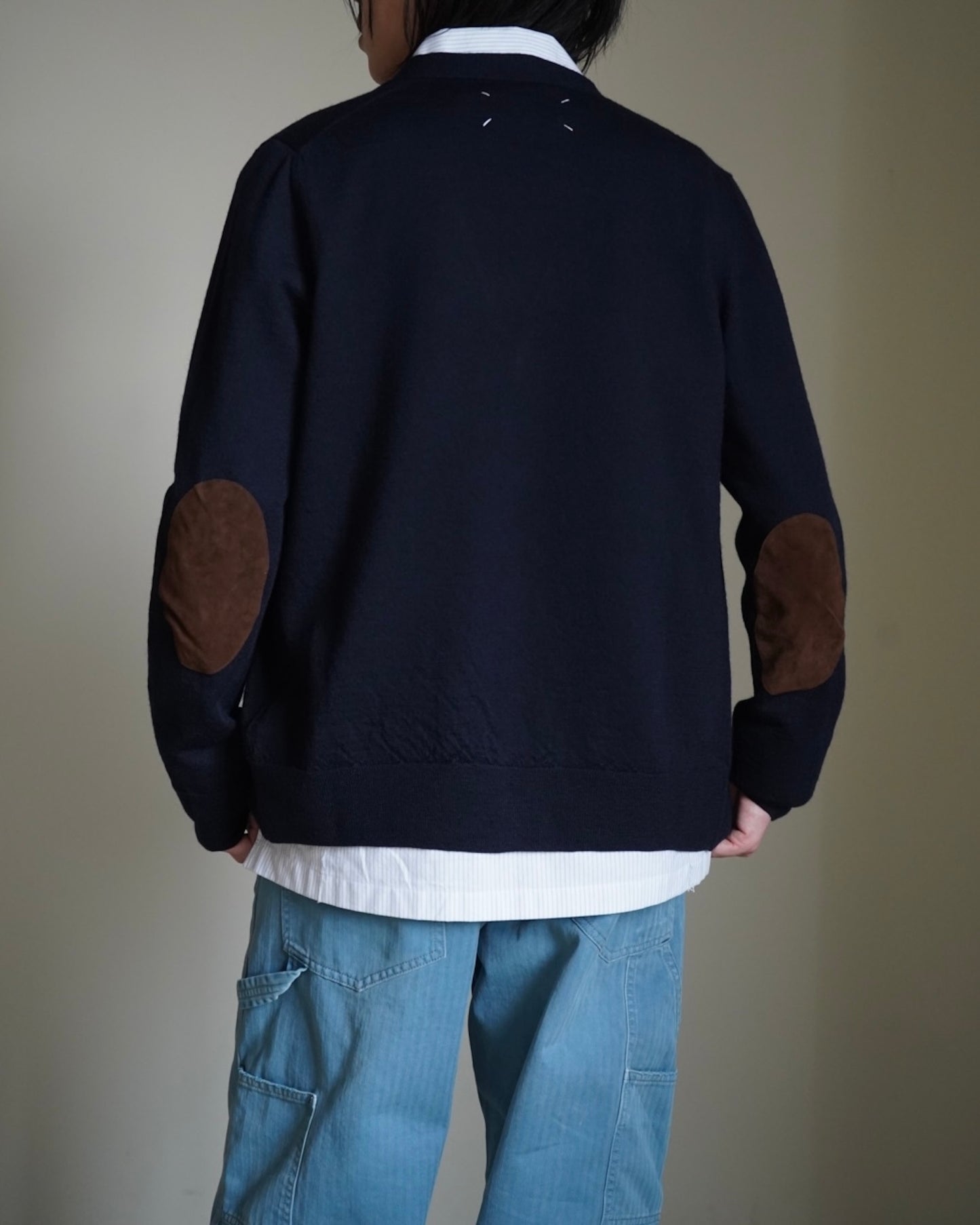 S50HP0027 ELBOW PATCH WOOL CARDIGAN