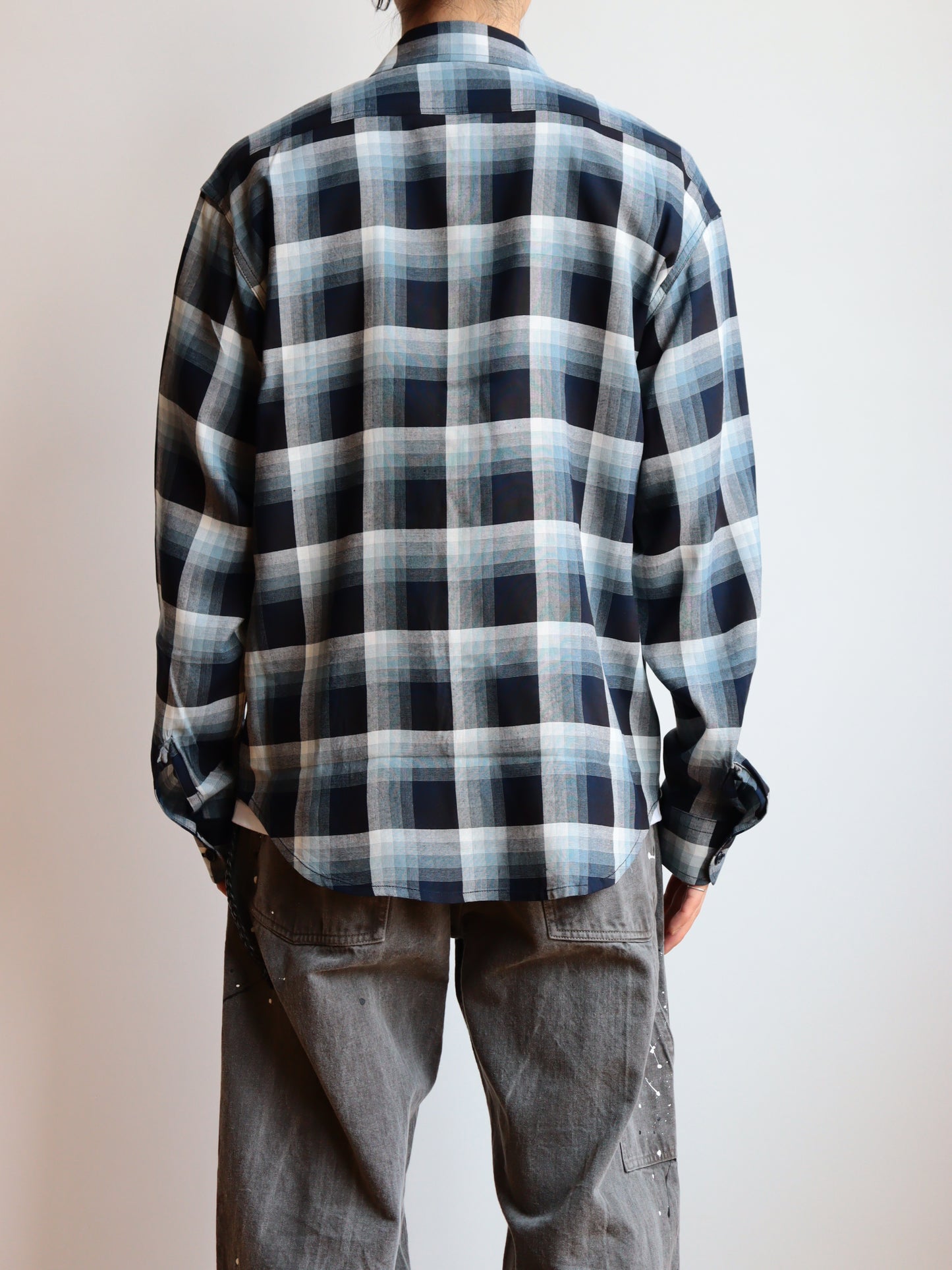 US2562 / LONG SLEEVE RAYON CHECK SHIRT