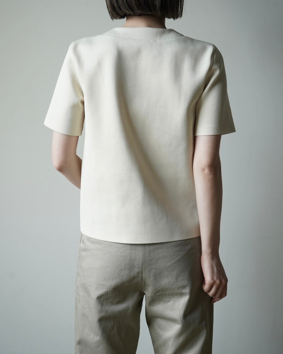 AURALEE / WETSUIT JERSEY LACE UP TEE