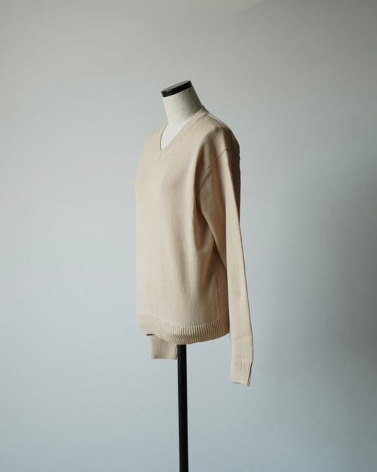 LIGHT CASHMERE KNIT V-NECK P/O