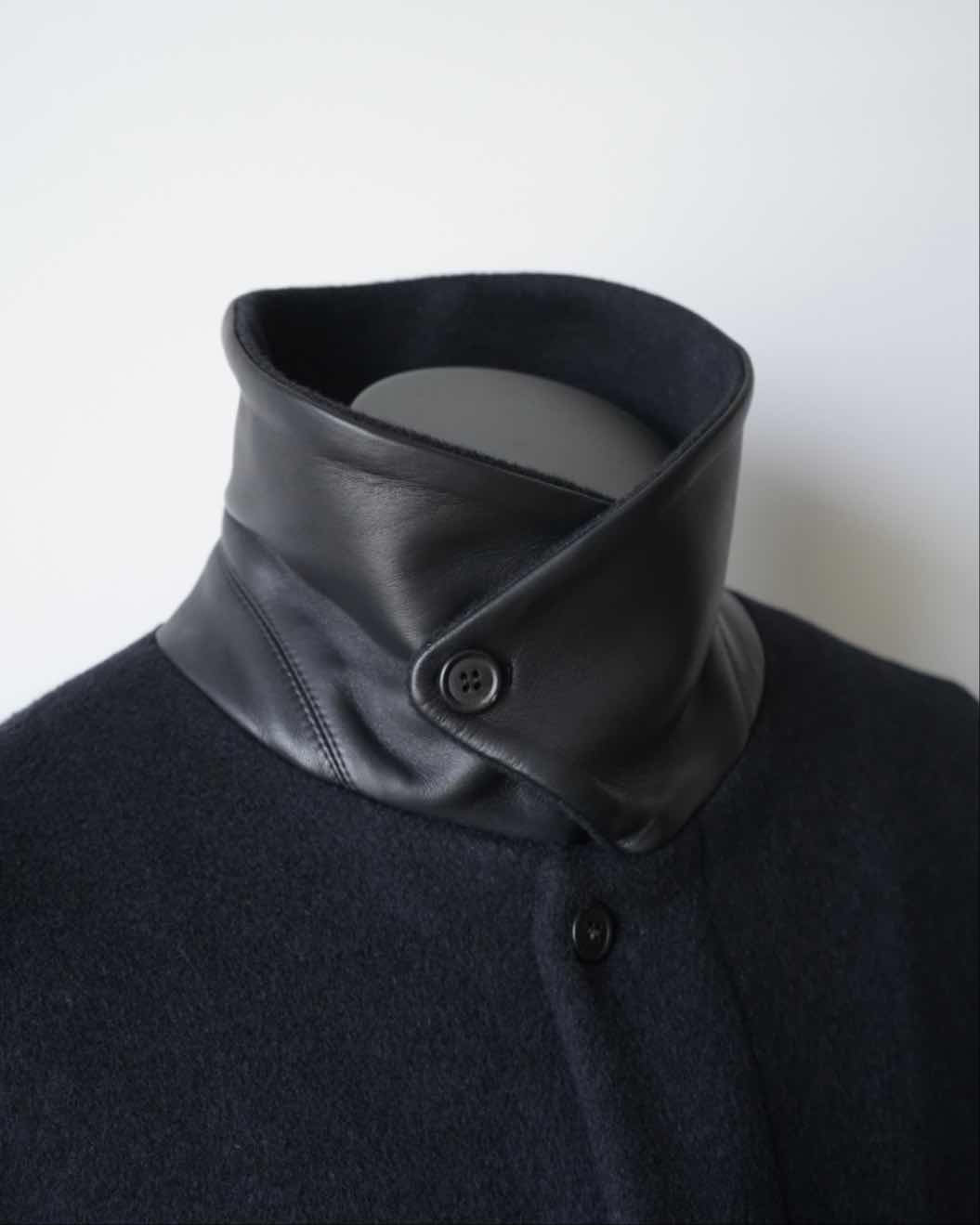 OVERSIZED COAT WITH LEATHER PATCH