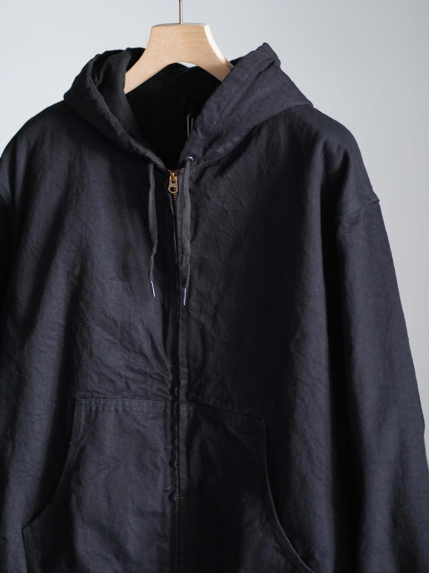 ブラックデニム ジップパーカ