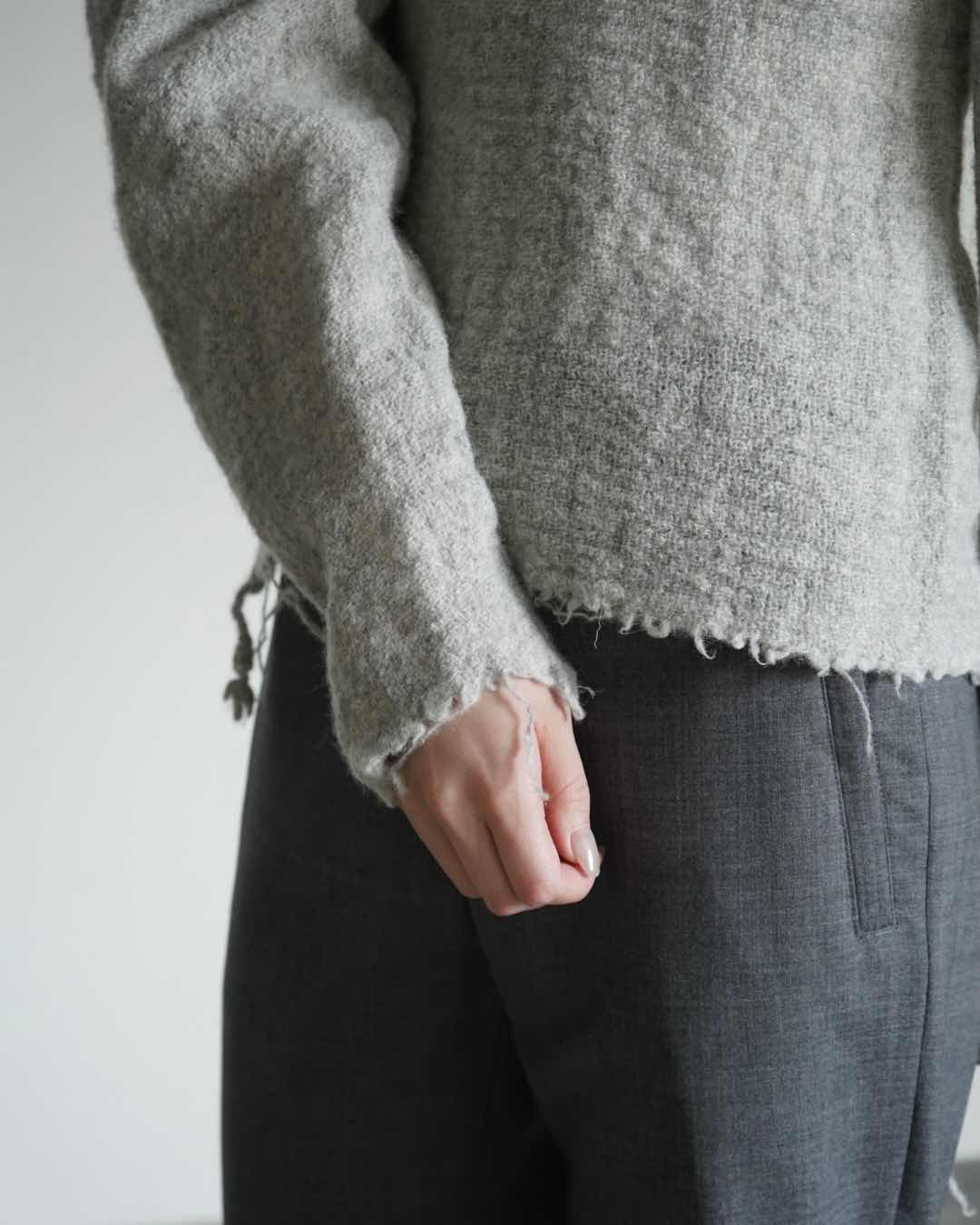 GAUZE SHETLAND PUFF-SLEEVE TOP