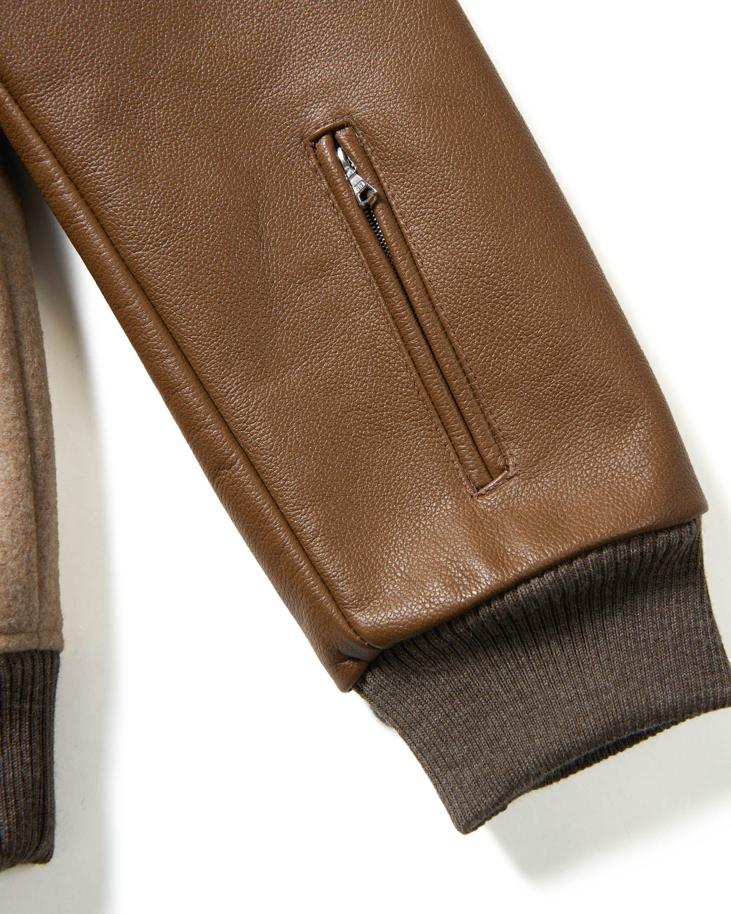 LEATHER SLEEVE VARSITY JACKET