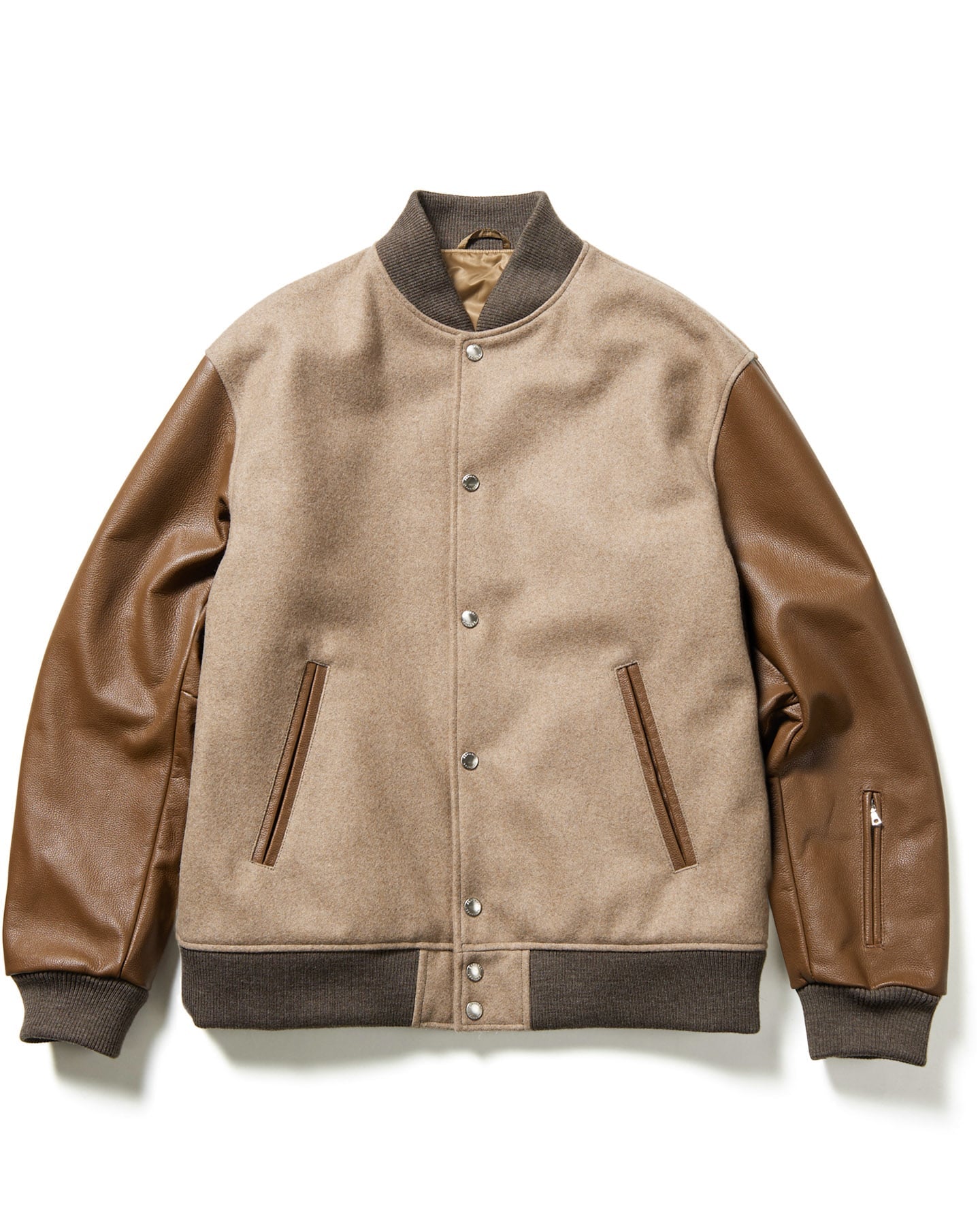 LEATHER SLEEVE VARSITY JACKET