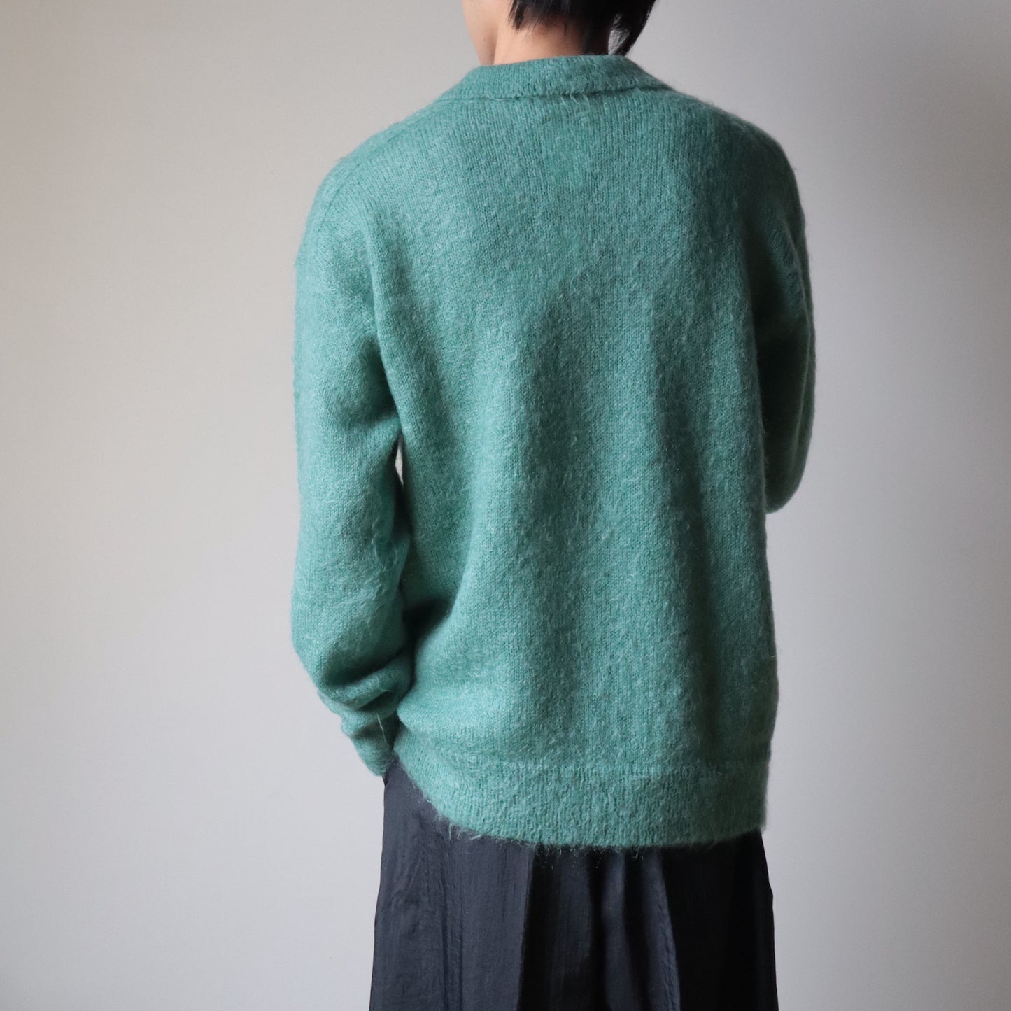 BRUSHED SUPER KID MOHAIR KNIT POLO