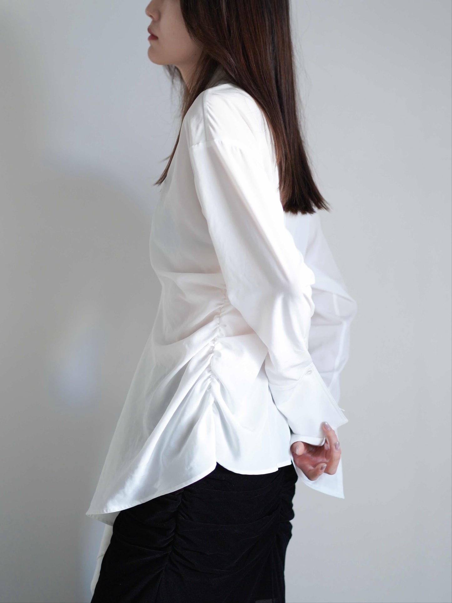 SATIN KNOTTED SHIRT
