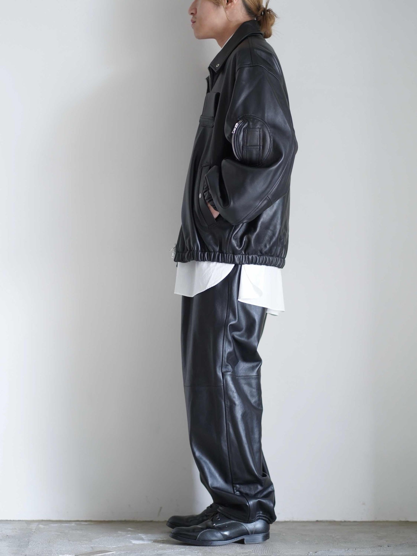 SHEEP LEATHER EASY TROUSERS