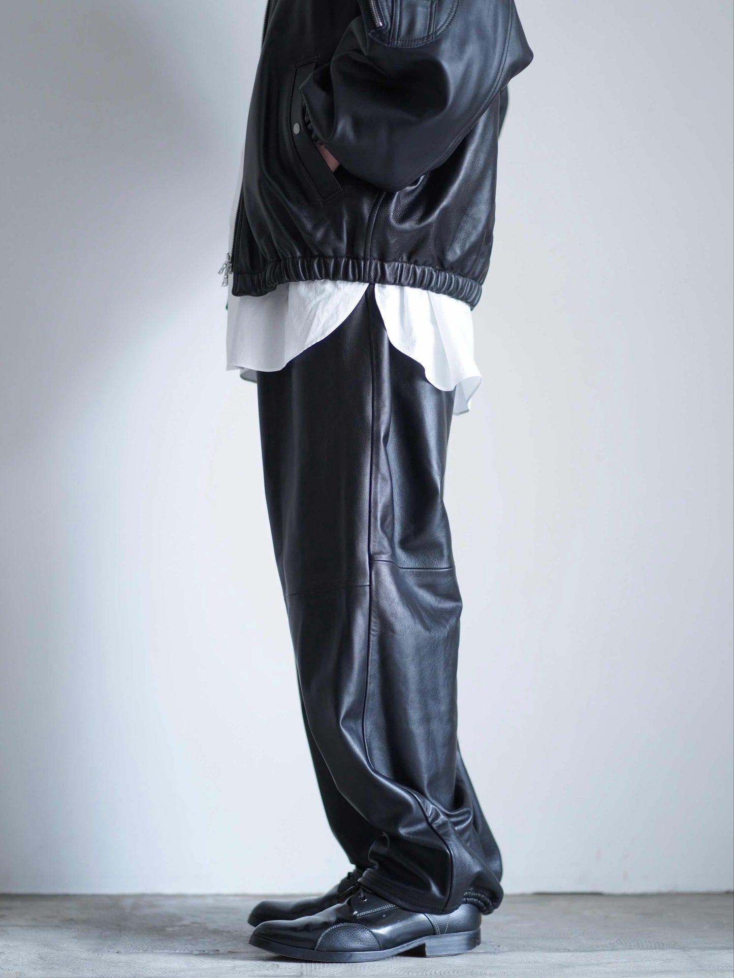 SHEEP LEATHER EASY TROUSERS