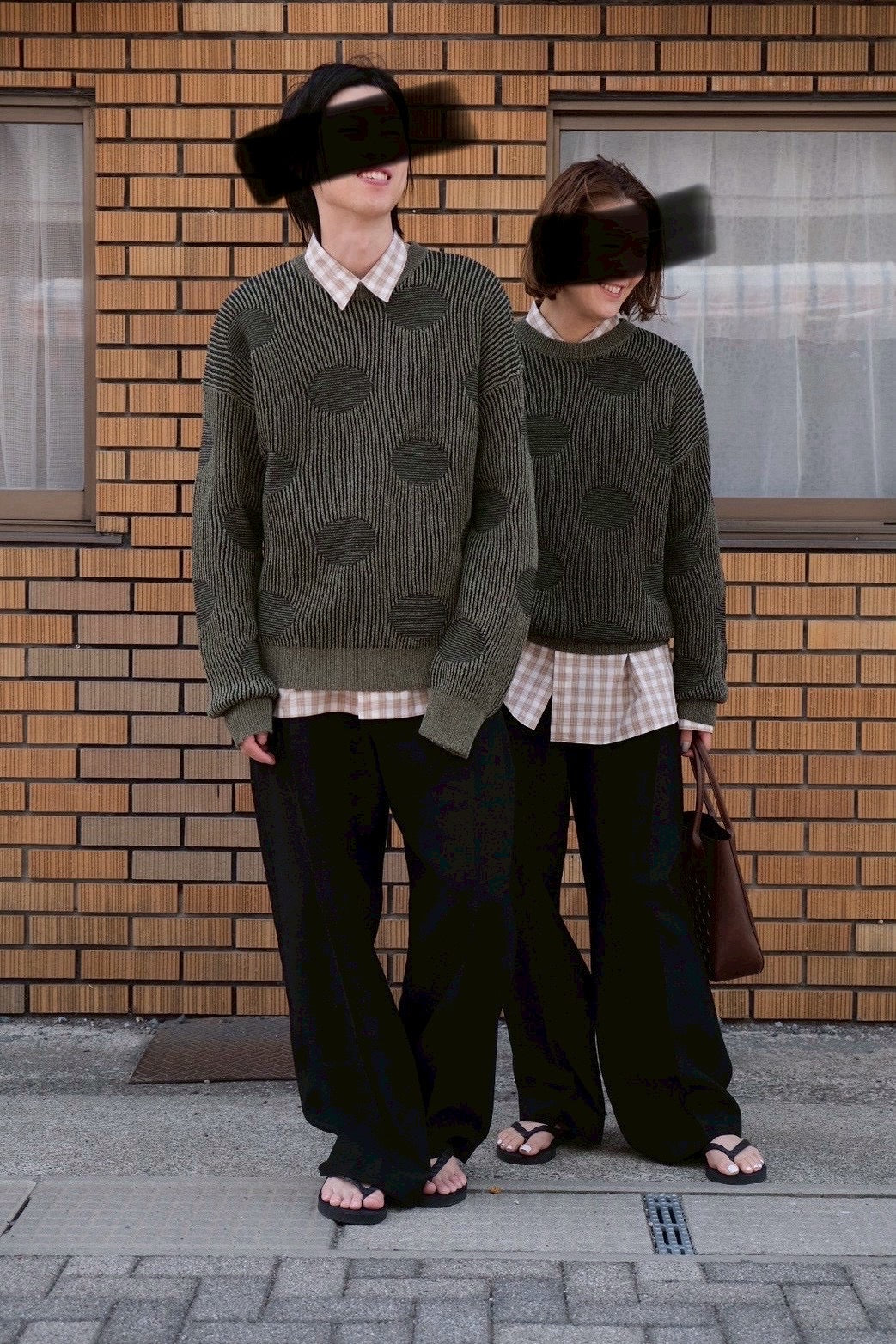 WASHI PAPER RIBBED POLKA DOTS SWEATER