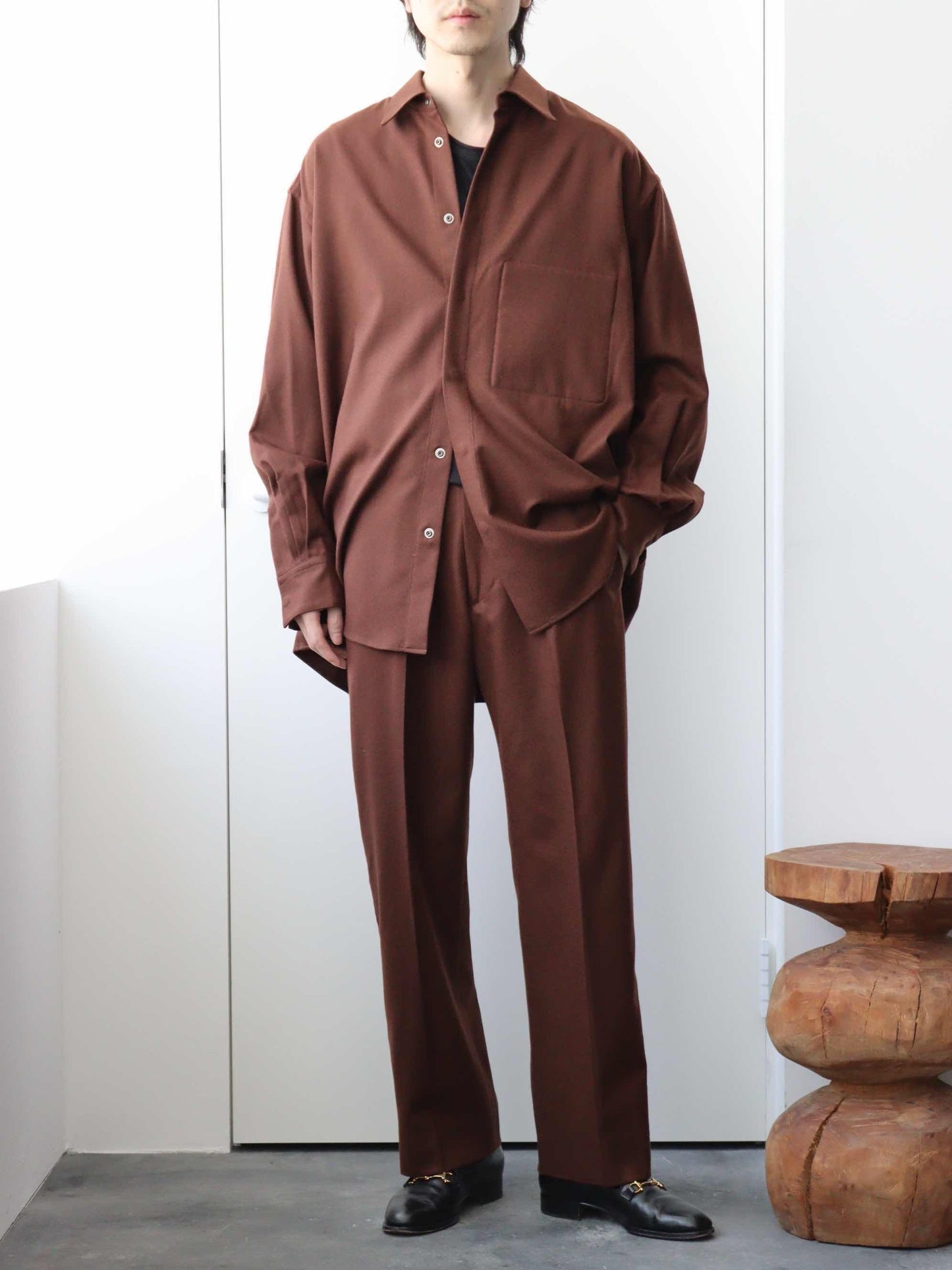 COVERED STRAIGHT FIT TROUSERS