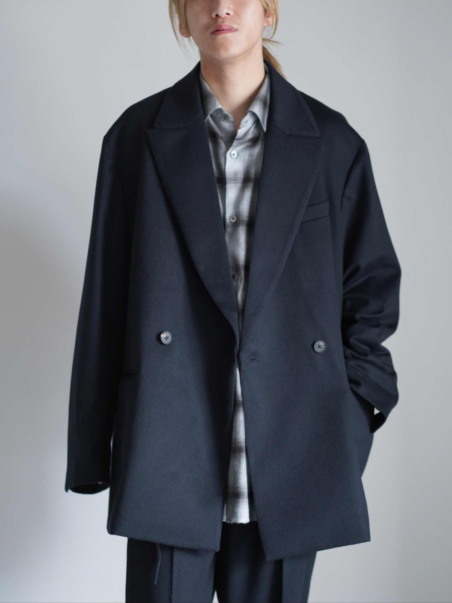 W/CA BEAVER BACK SLASH PEAK LAPEL JACKET