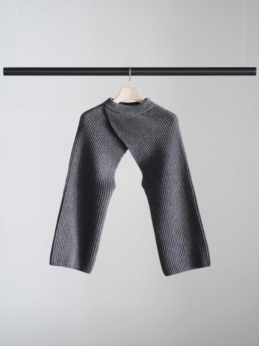 RIBBED KNIT WOOL SHRUG