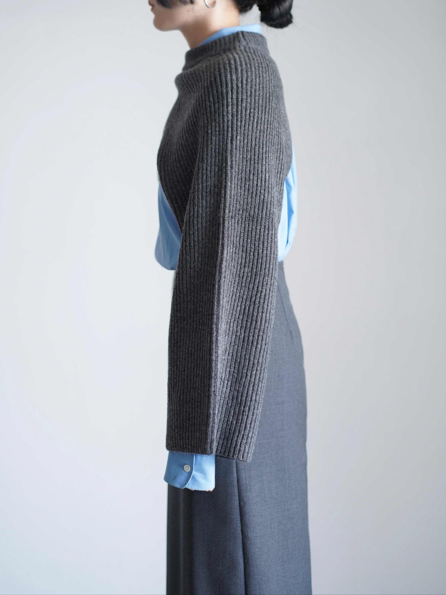 RIBBED KNIT WOOL SHRUG