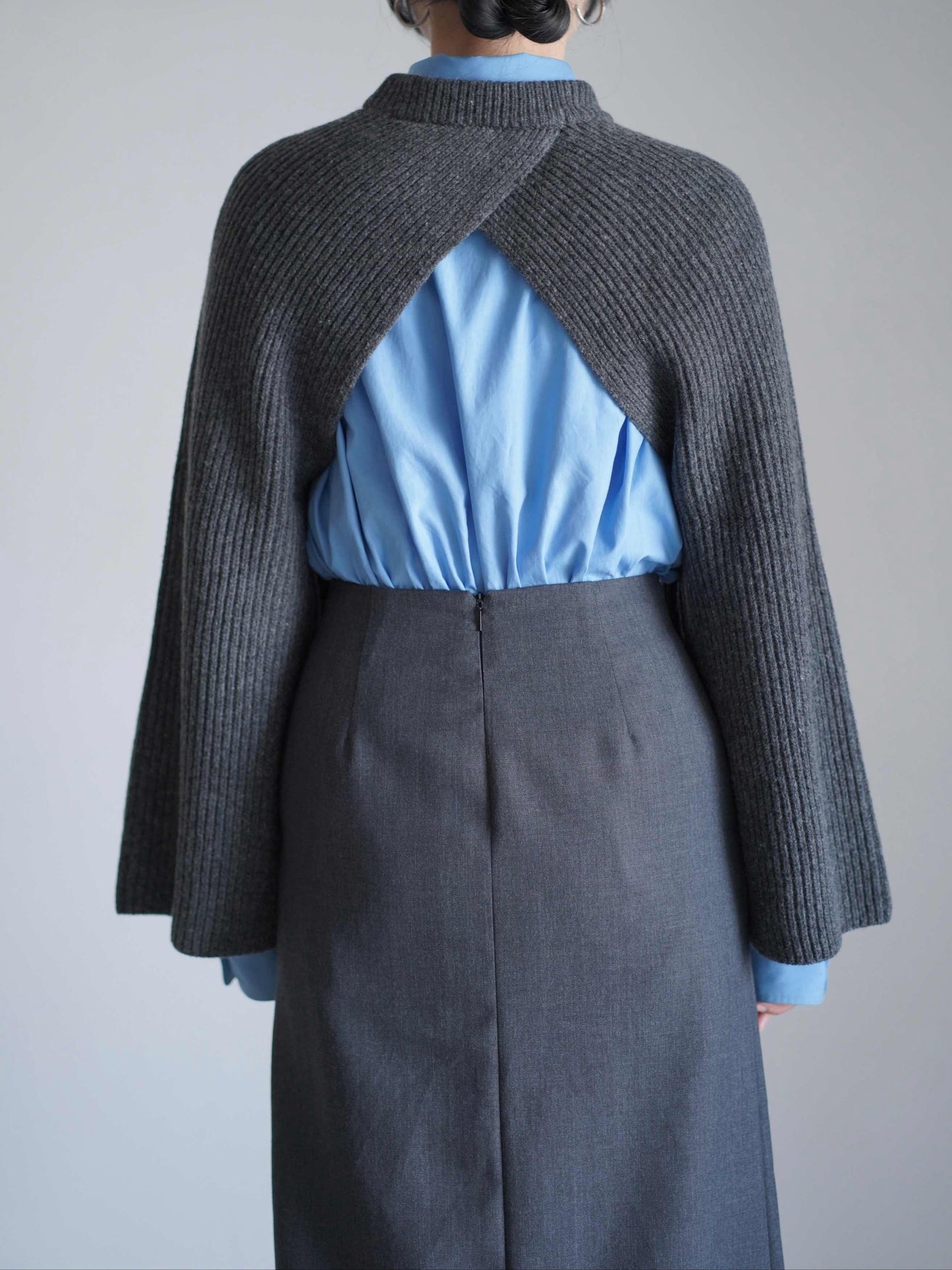 RIBBED KNIT WOOL SHRUG