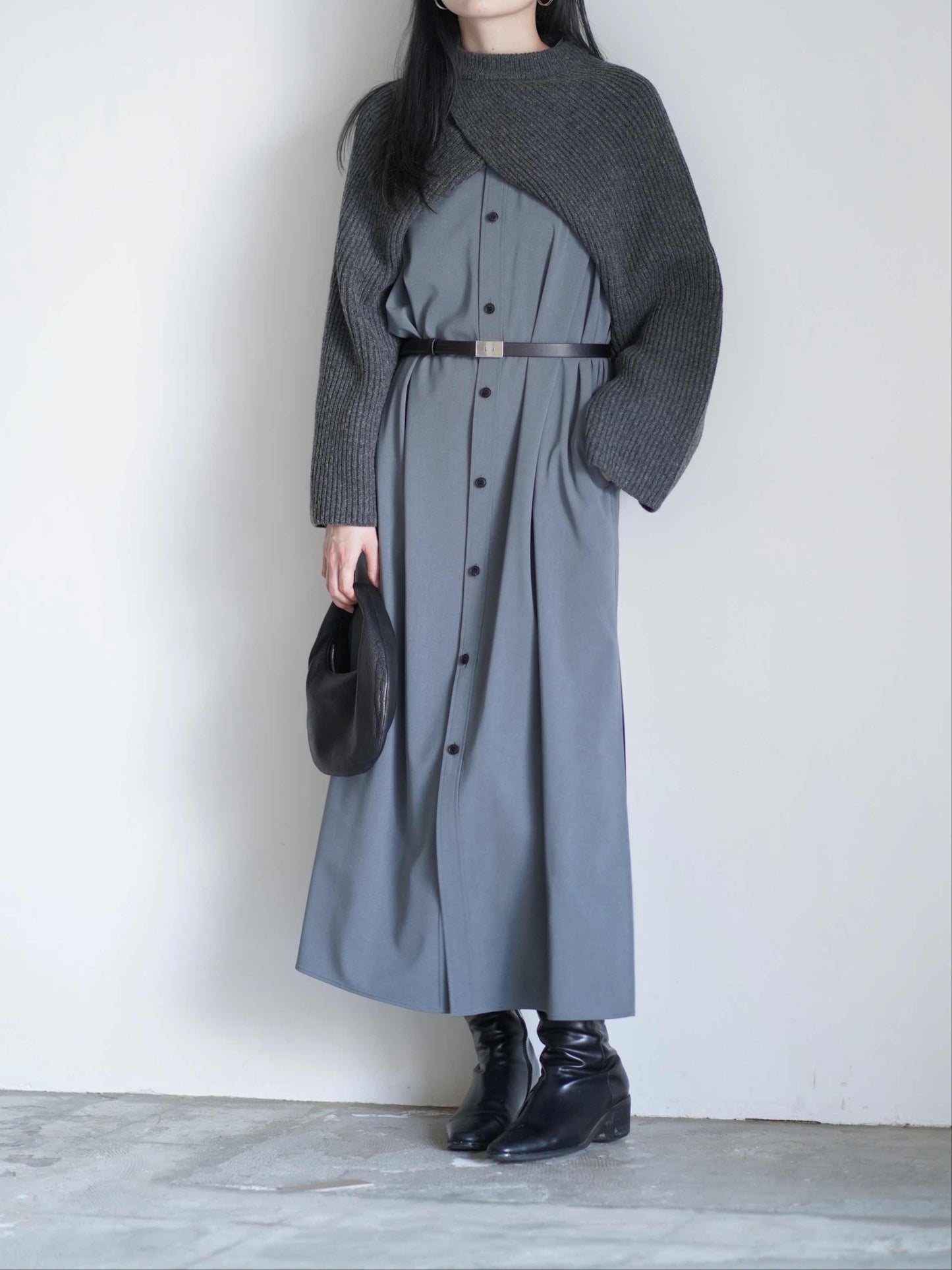 RIBBED KNIT WOOL SHRUG