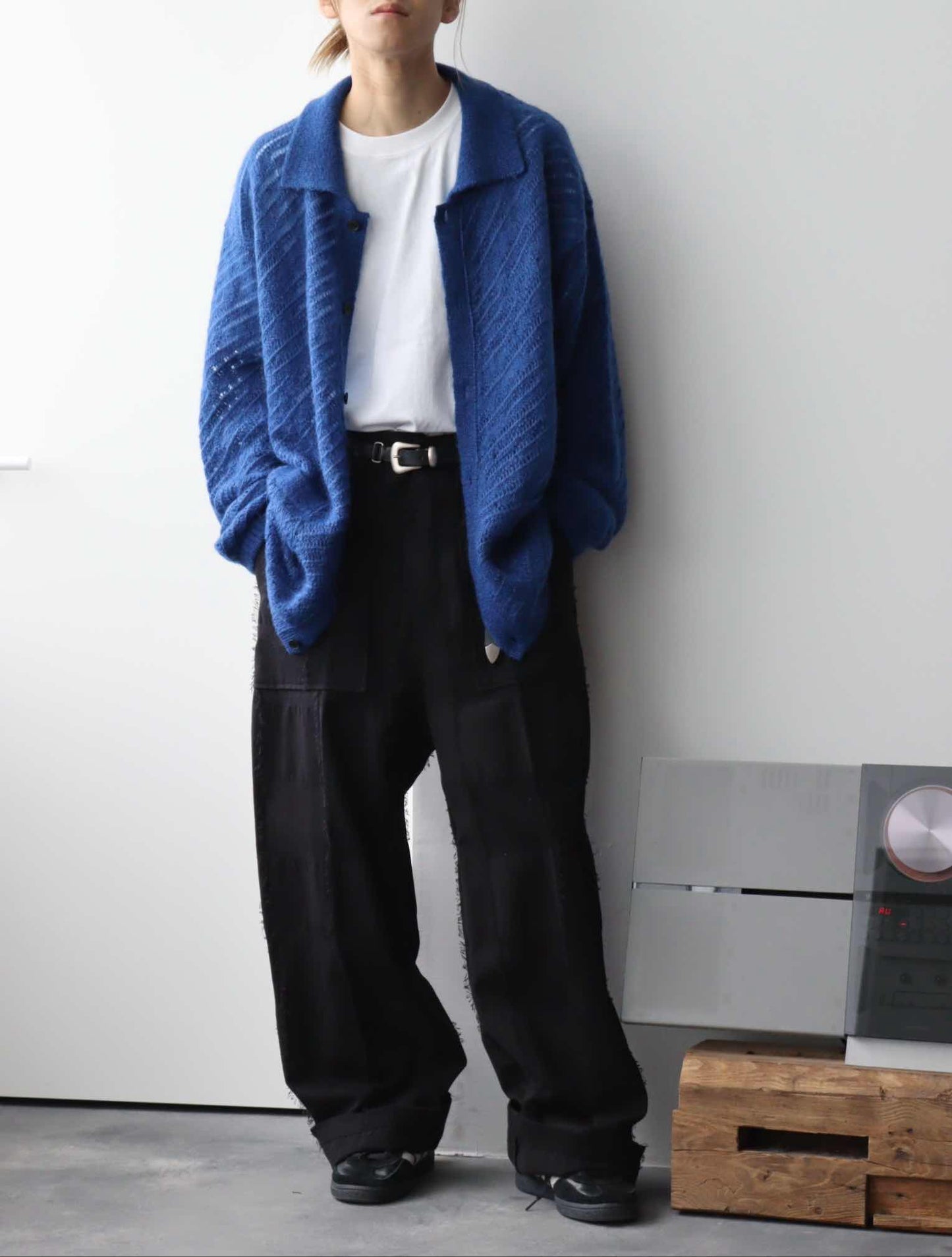 SILK MOHAIR BUTTONED CARDIGAN