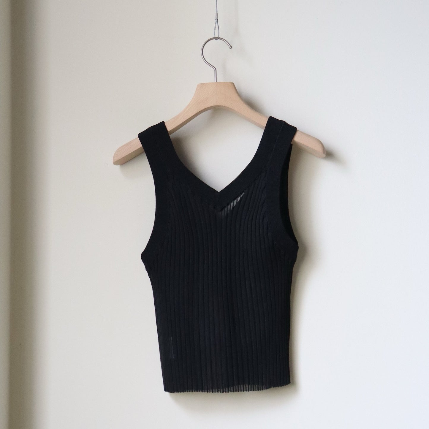 SHEER WIDE RIBBED SWEATER BUSTIER TOP