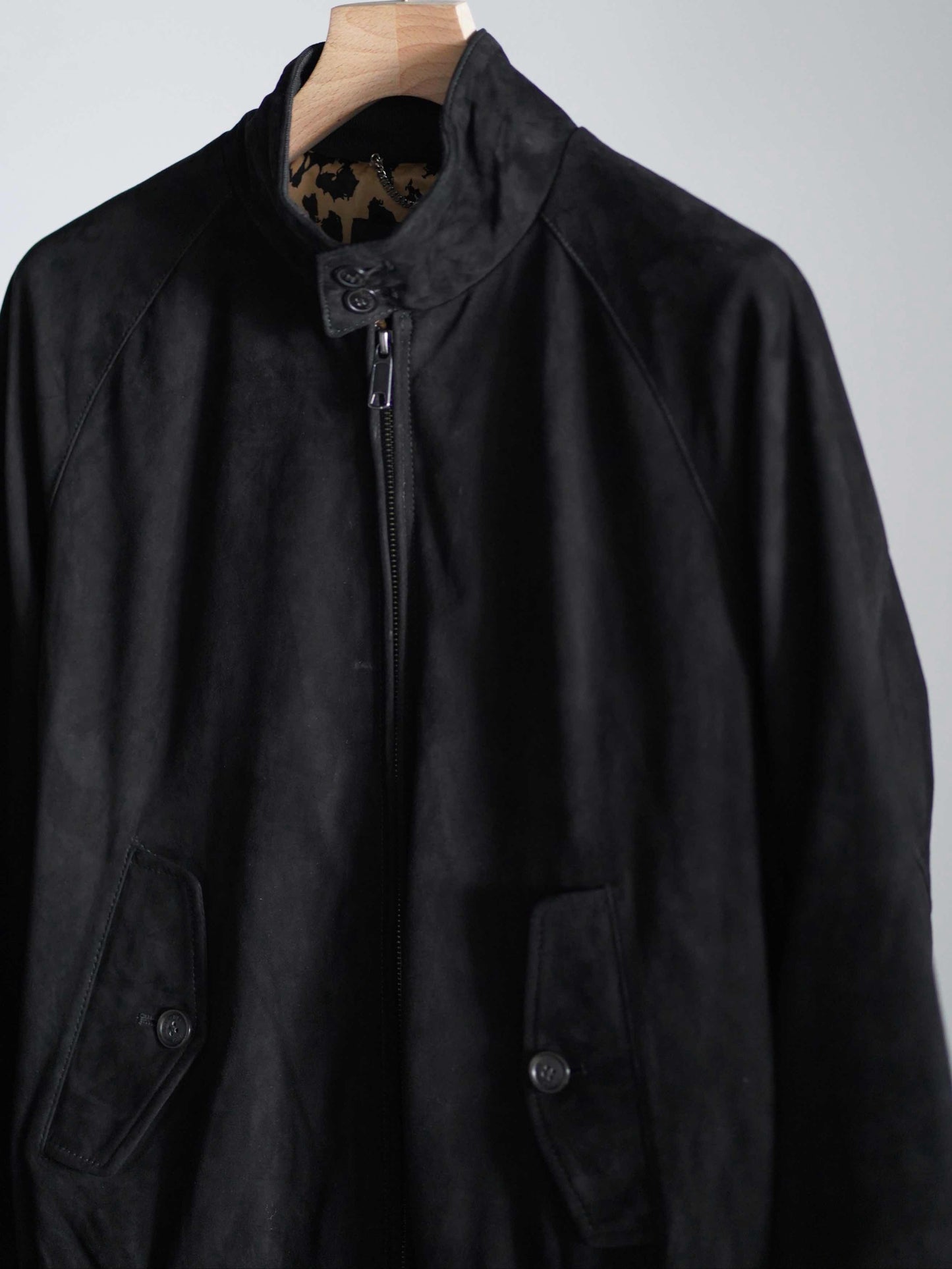 BARACUTA / G9 SUEDE LEATHER HARRINGTON JACKET) - S / BLACK