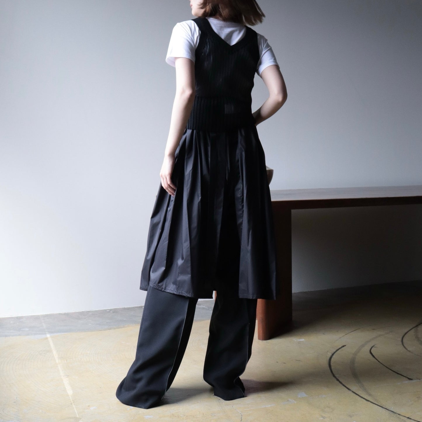 SHEER WIDE RIBBED SWEATER BUSTIER TOP