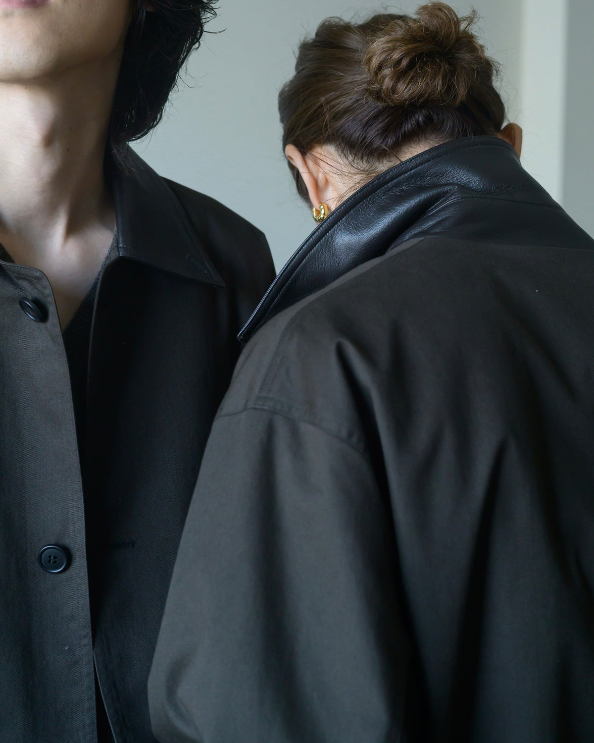 OVERSIZED BLOUSON WITH LEATHER PATCH