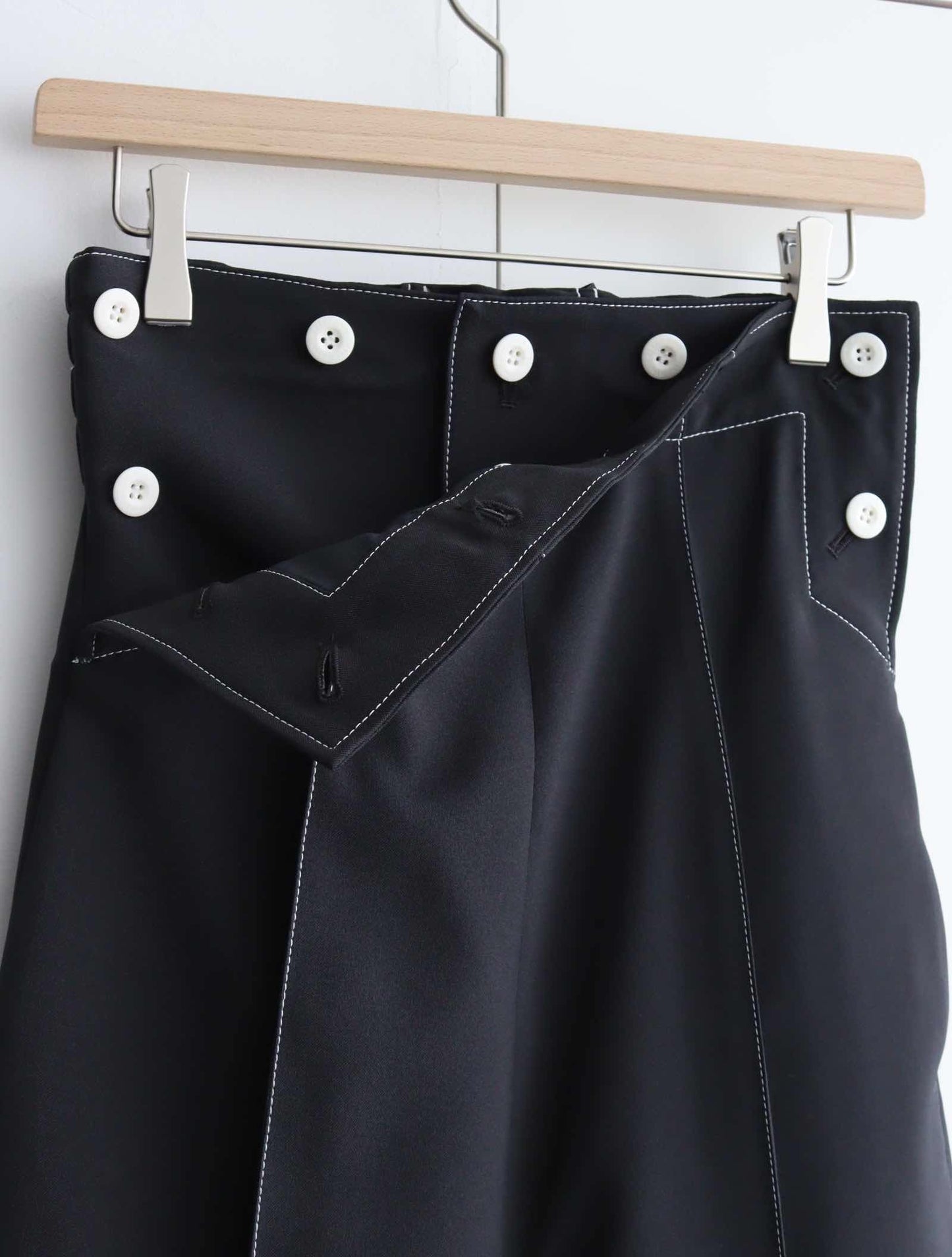 WHITE STTITCH HIGHT WAIST MARINE PANTS