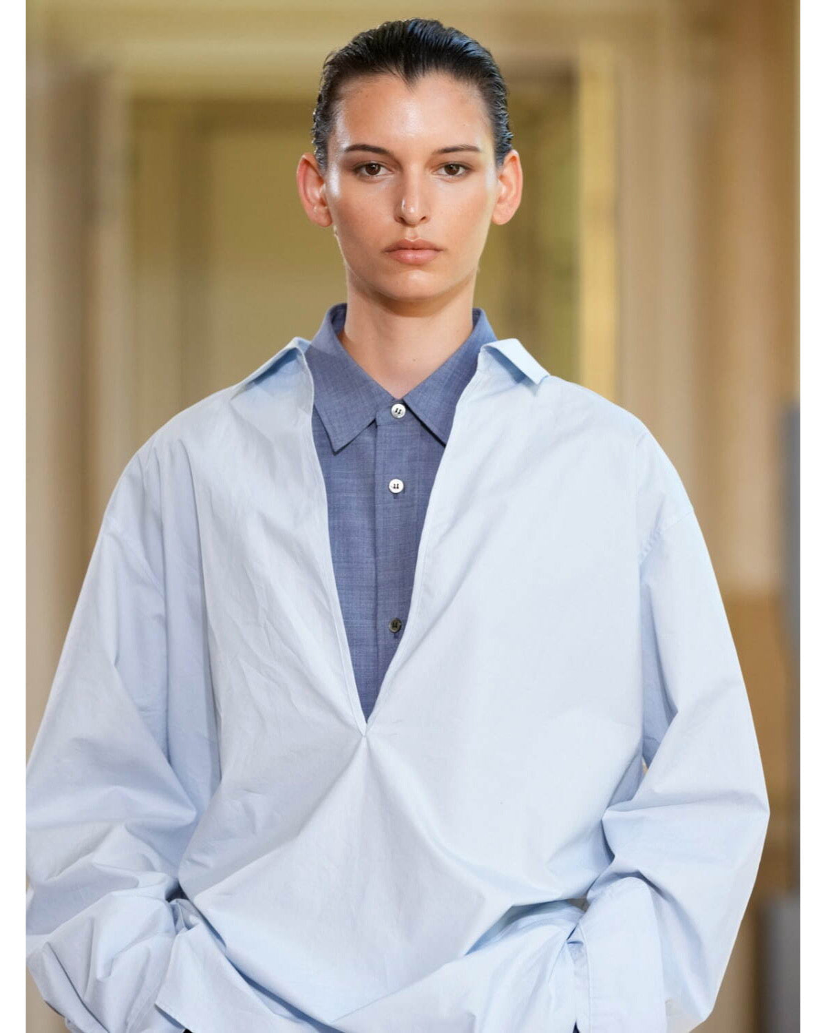 SUVIN COTTON OVERSIZED SKIPPER SHIRT