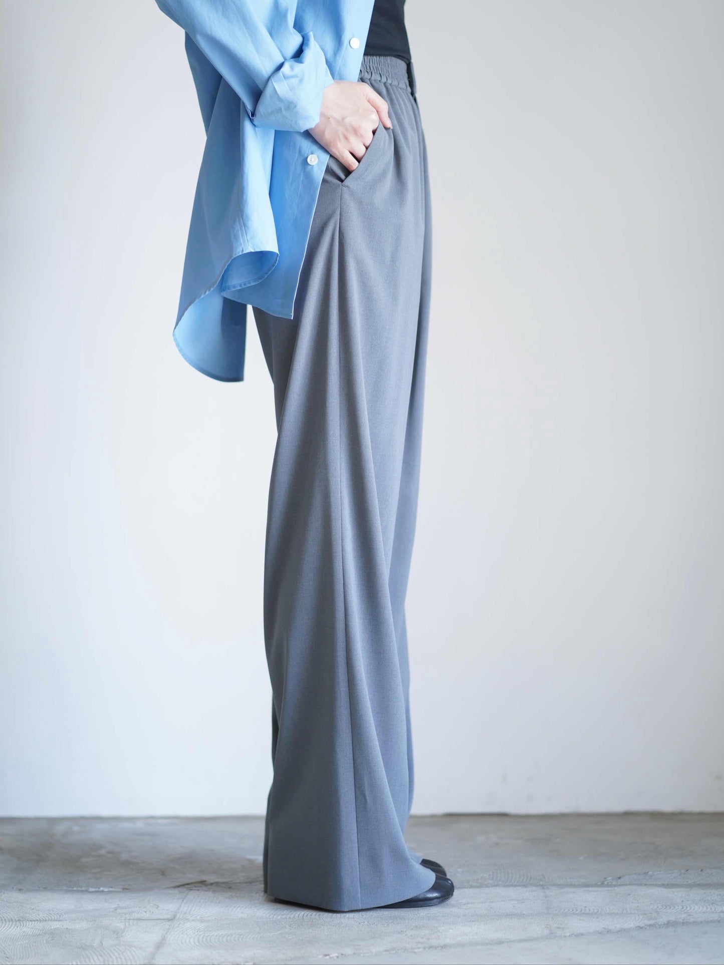 STRETCH WIDE-LEG PANTS