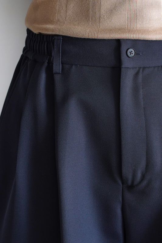 WOOL KERSEY WIDE EASY SHORT TROUSERS