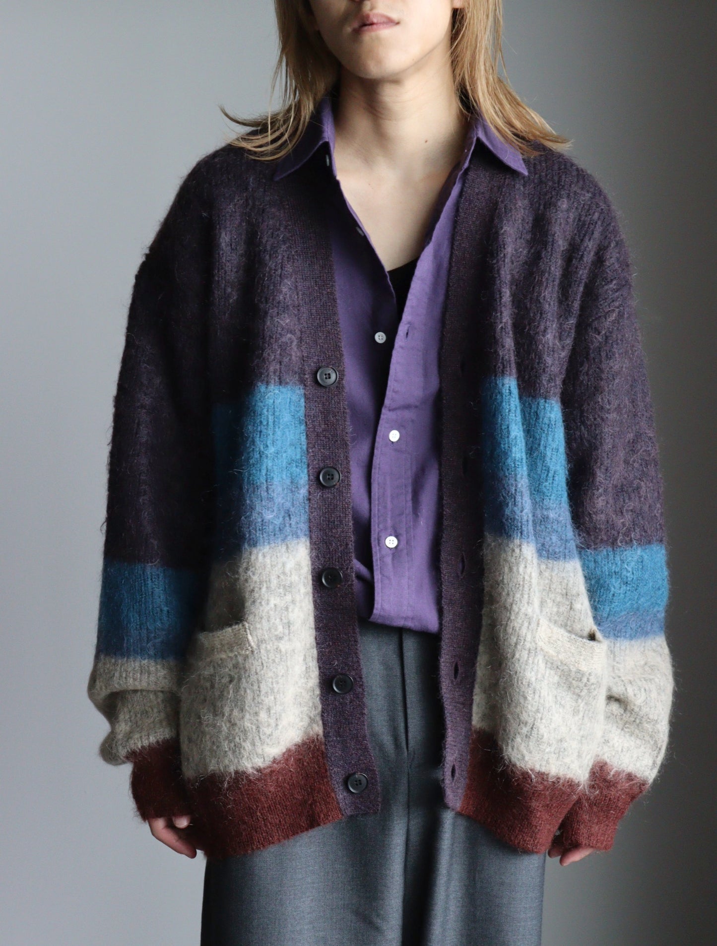 MOHAIR BORDER CARDIGAN