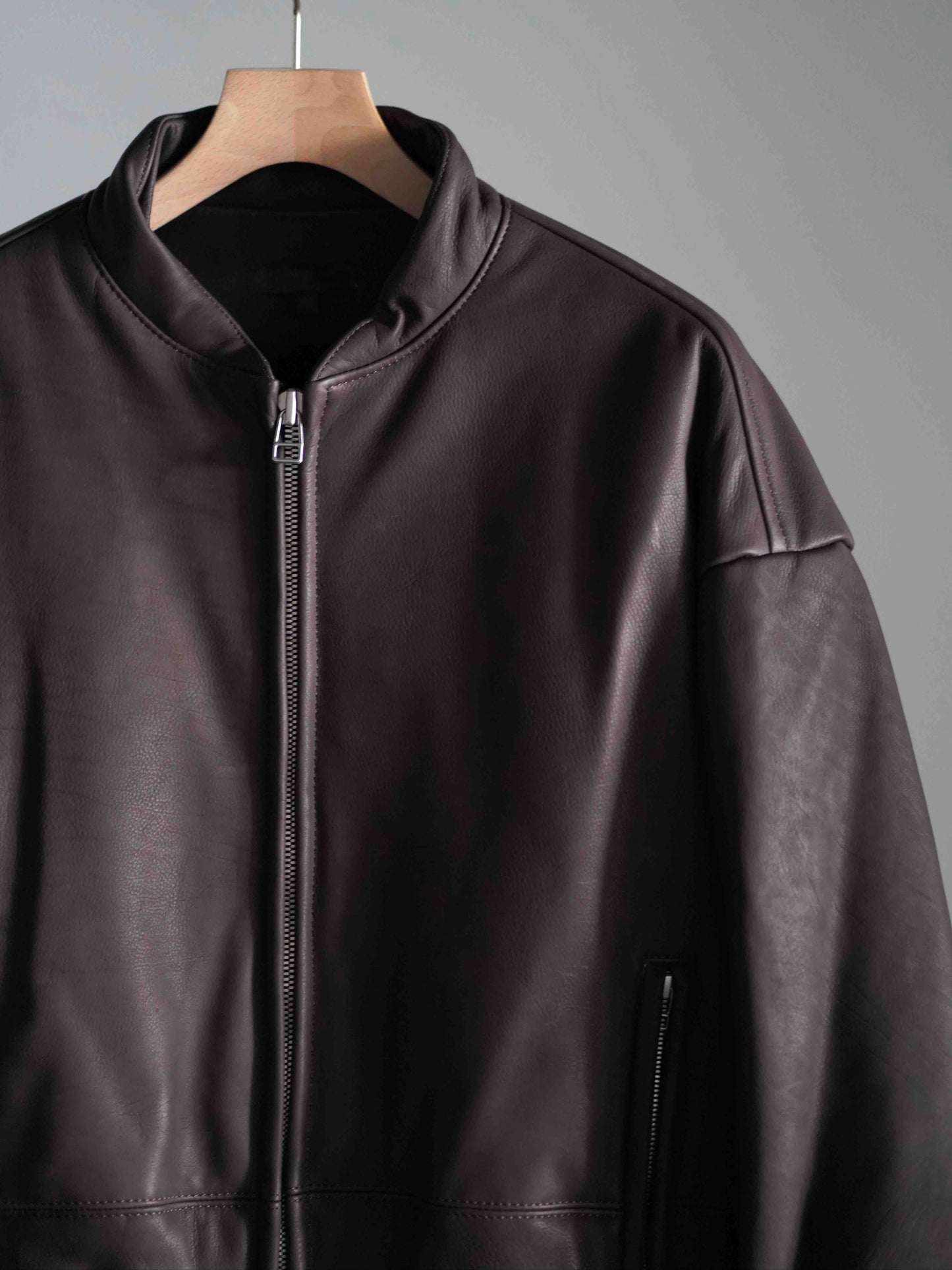 PADDED LEATHER BLOUSON