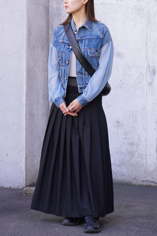 PLEATED MAXI SKIRT