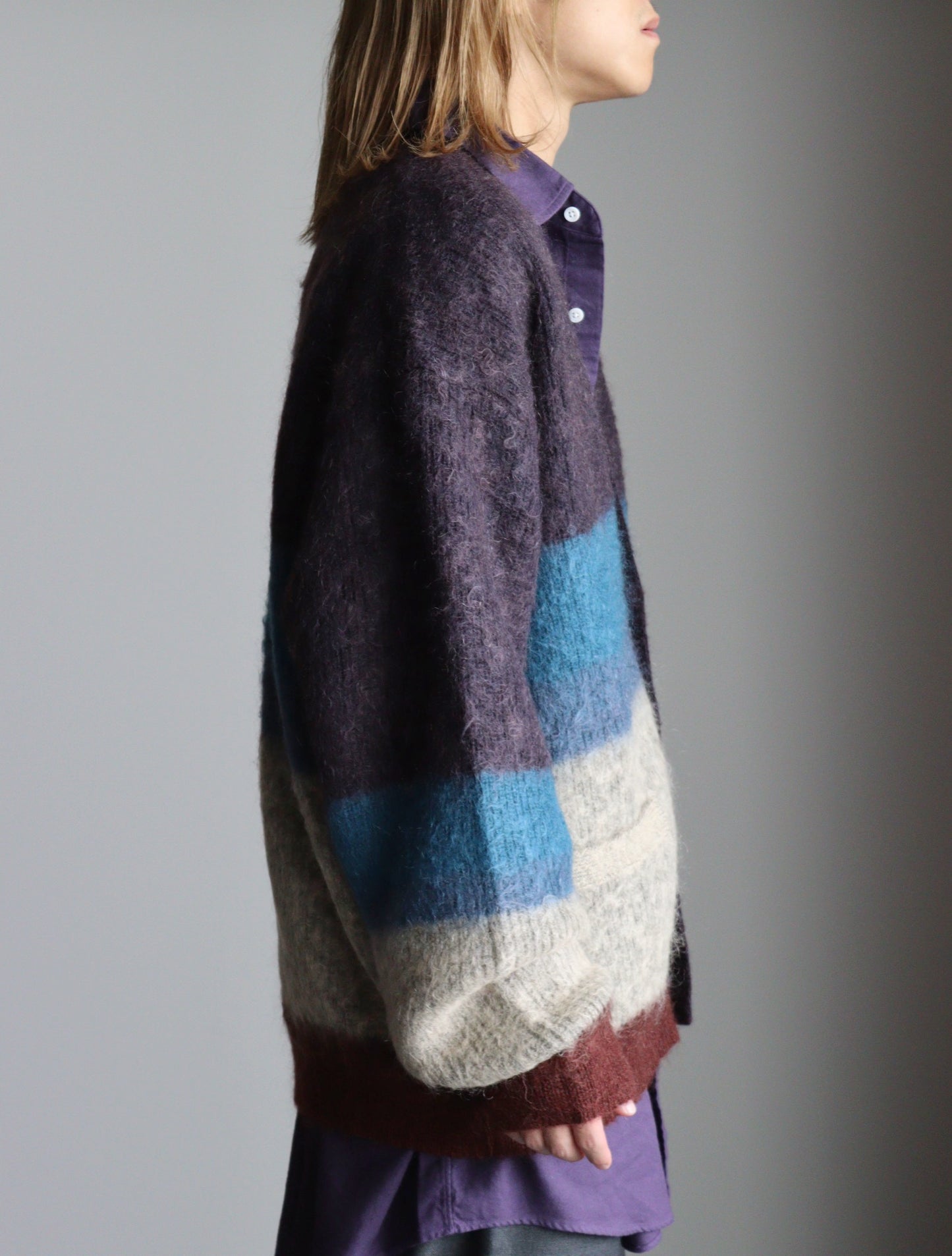 MOHAIR BORDER CARDIGAN
