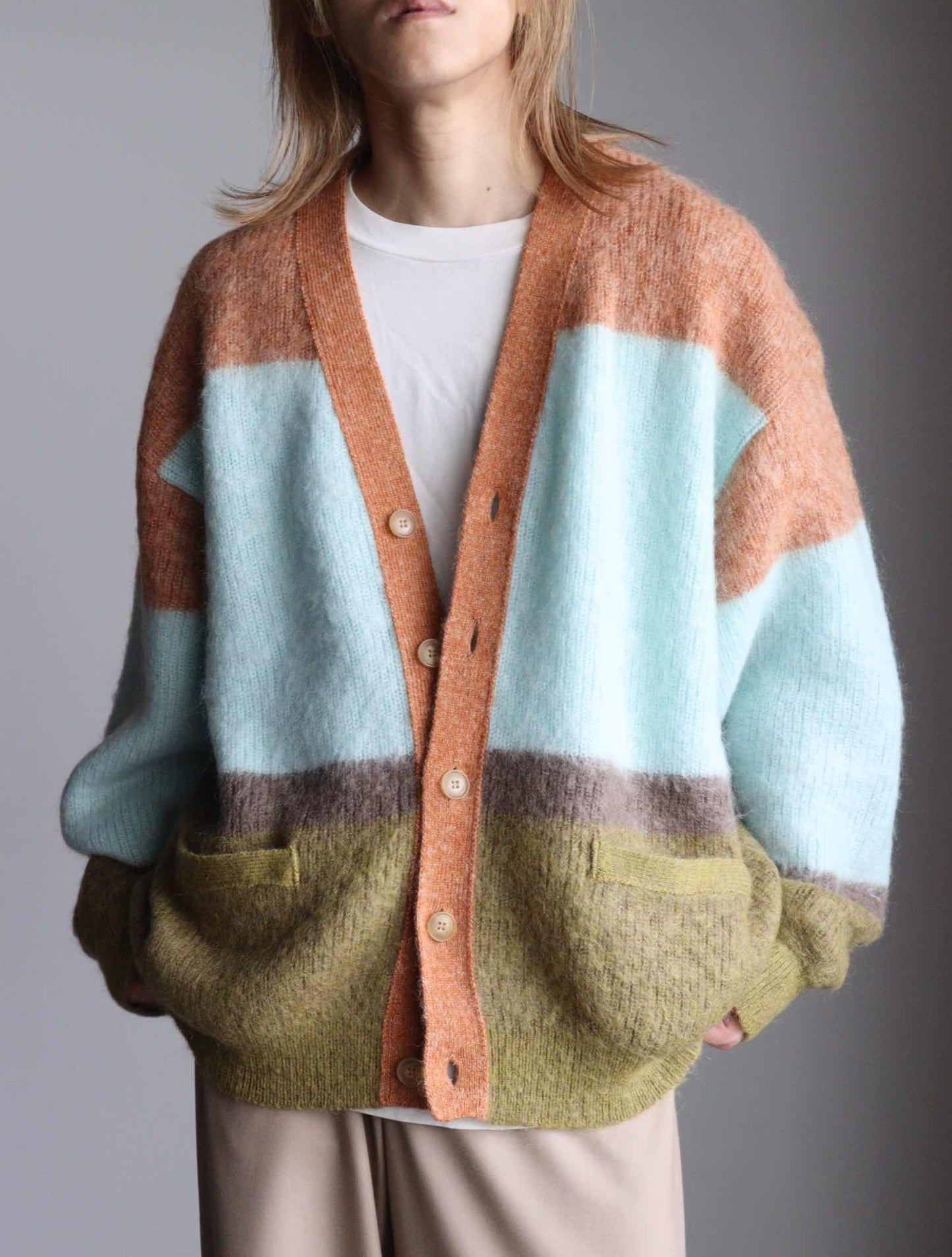 MOHAIR BORDER CARDIGAN
