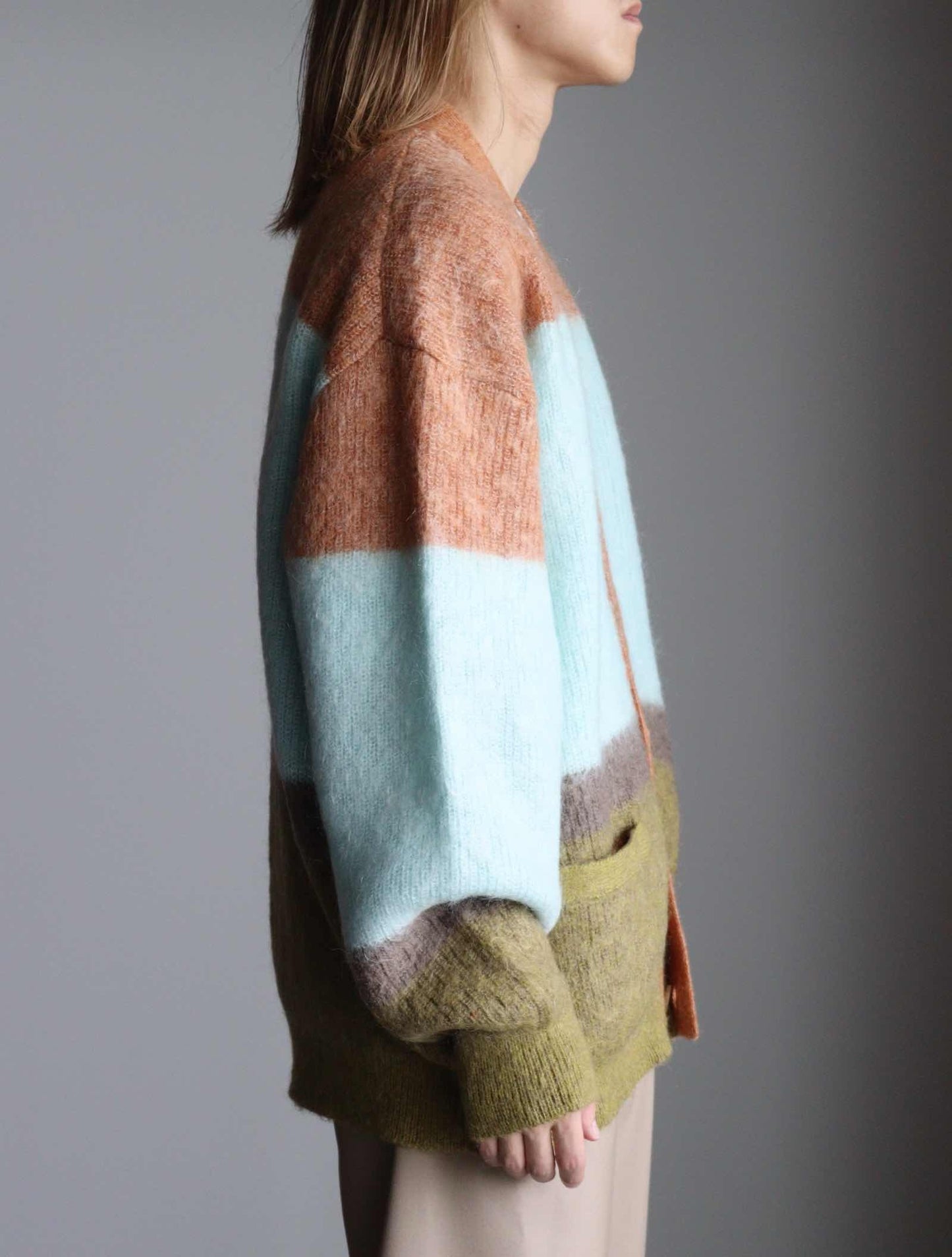 MOHAIR BORDER CARDIGAN