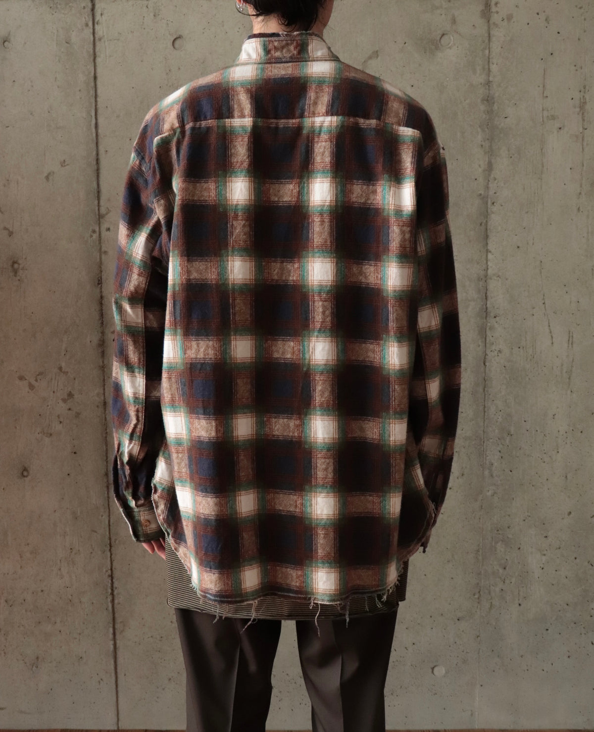 cut off collar work shirt