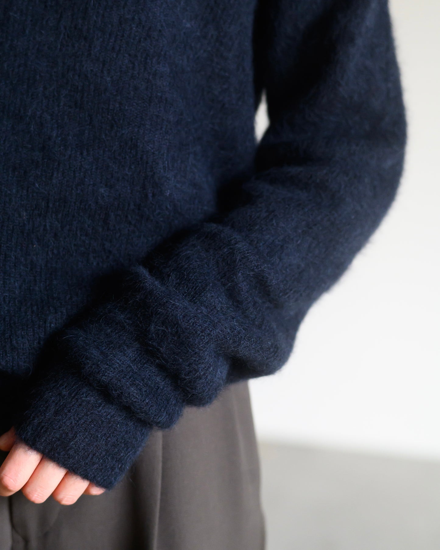BABY SURI ALPACA SHEER KNIT SKIPPER POLO