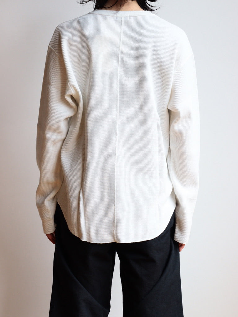 US2536 / LONG SLEEVE HENRY NECK WAFFLE T-SHIRT