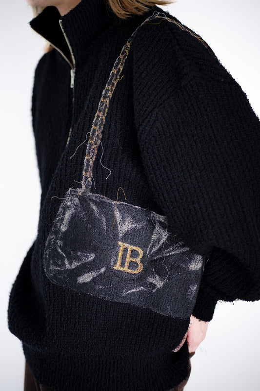 TROMPE L’OEIL EMBROIDERY HALF ZIP KNIT