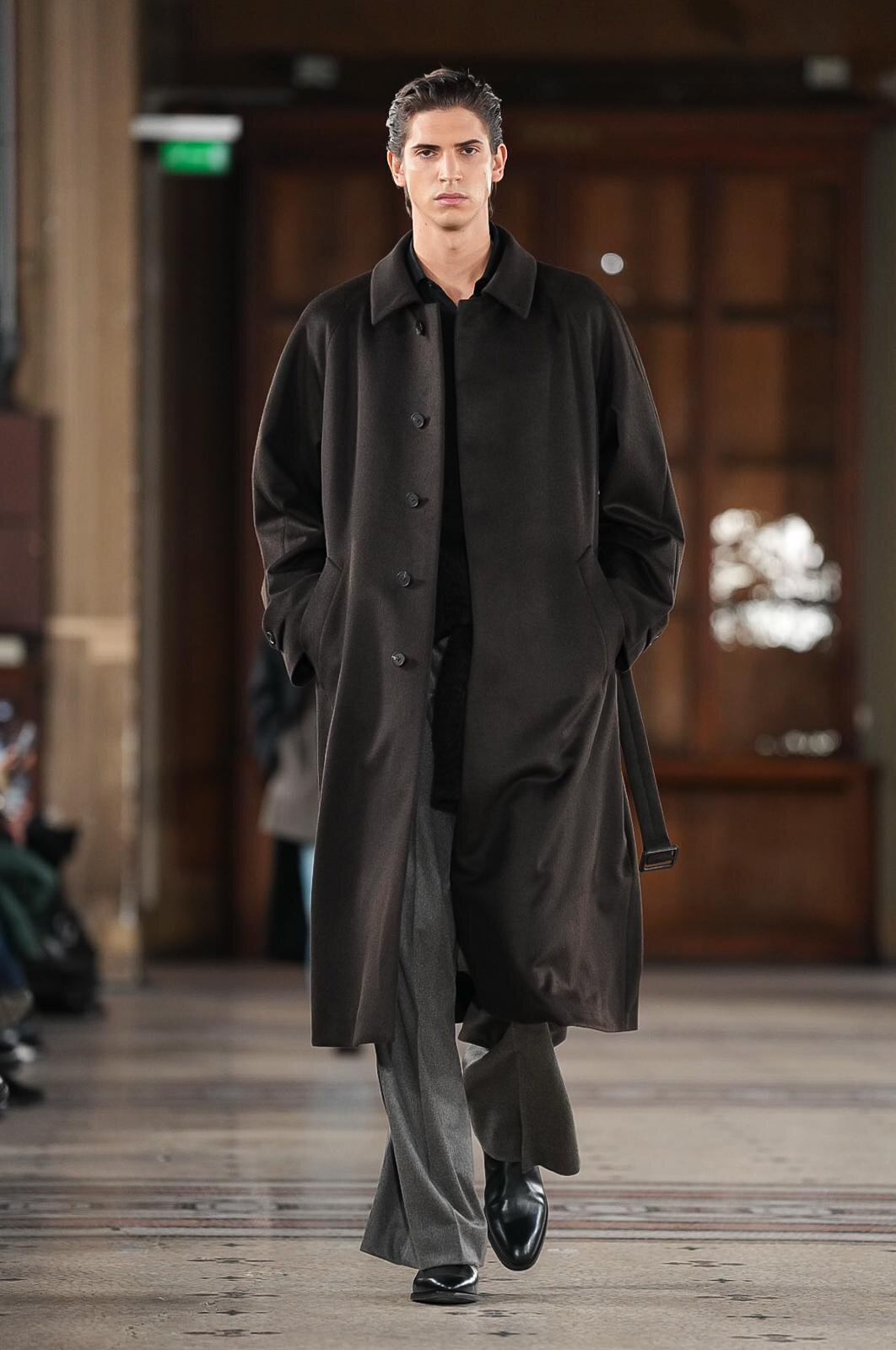 WOOL CASHMERE RAGLAN SLEEVE BALMACAAN COAT