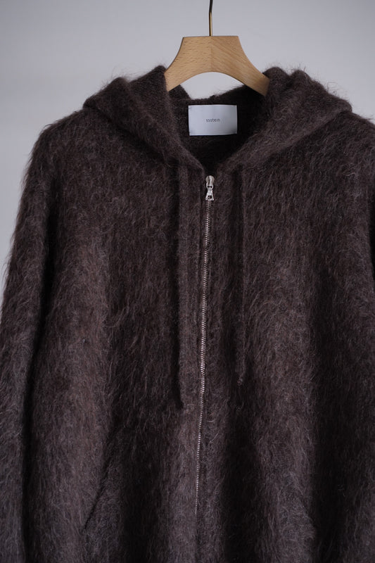 KID MOHAIR KNIT ZIP HOODY