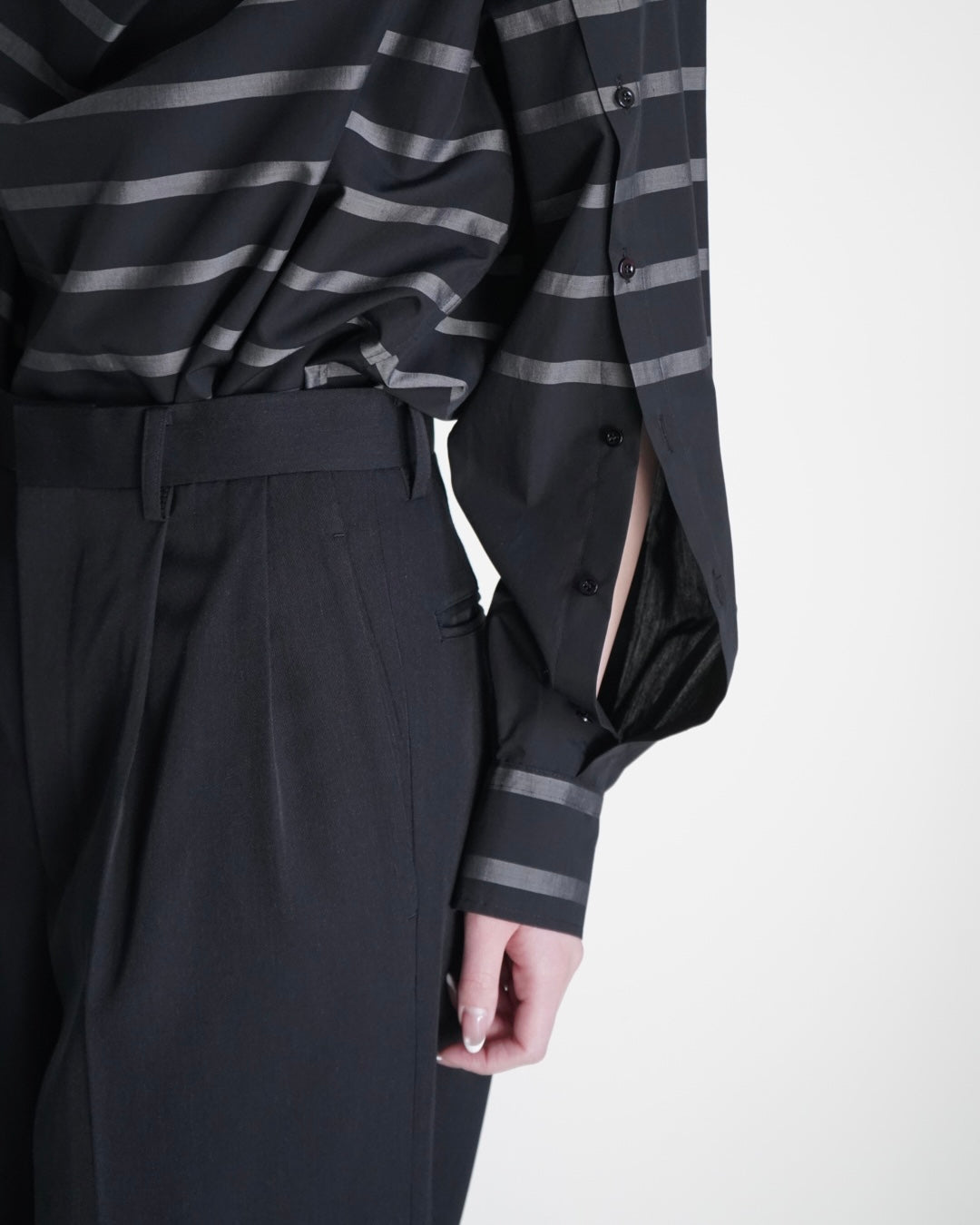 STRIPE COWL NECK BLOUSE