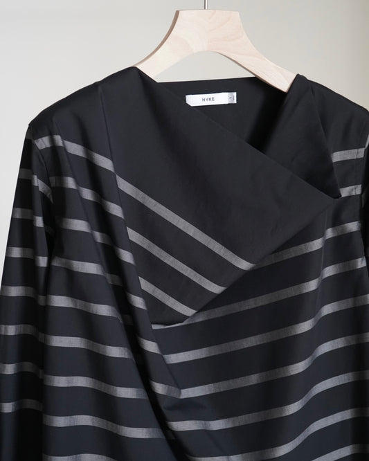 STRIPE COWL NECK BLOUSE