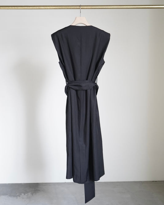 TWILL COWL NECK DRESS