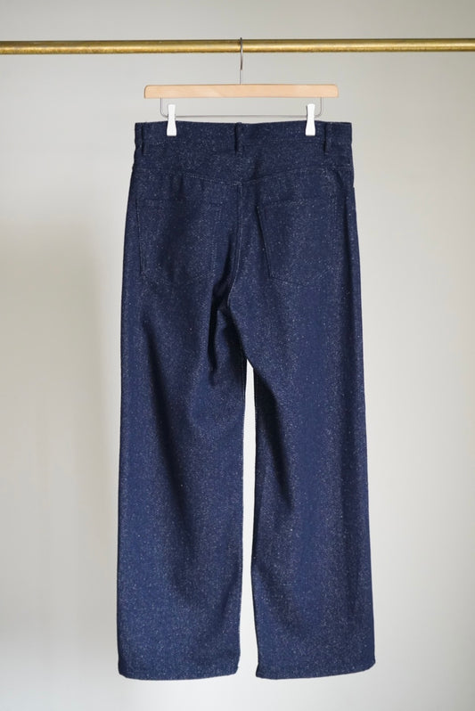 SILK NEP DENIM 5P WIDE PANTS