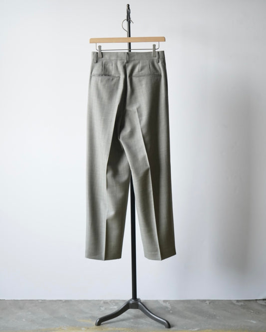 BLUEFACED WOOL TWO-TUCK SLACKS