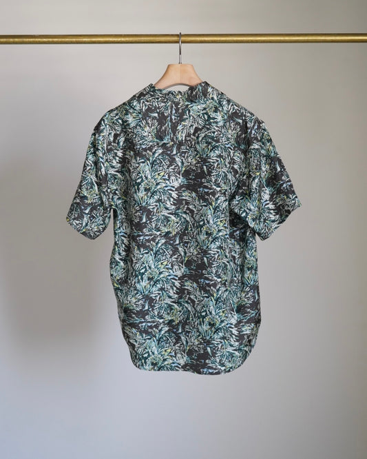 PRINTED AIRY SILK HALF-SLEEVED SHIRT