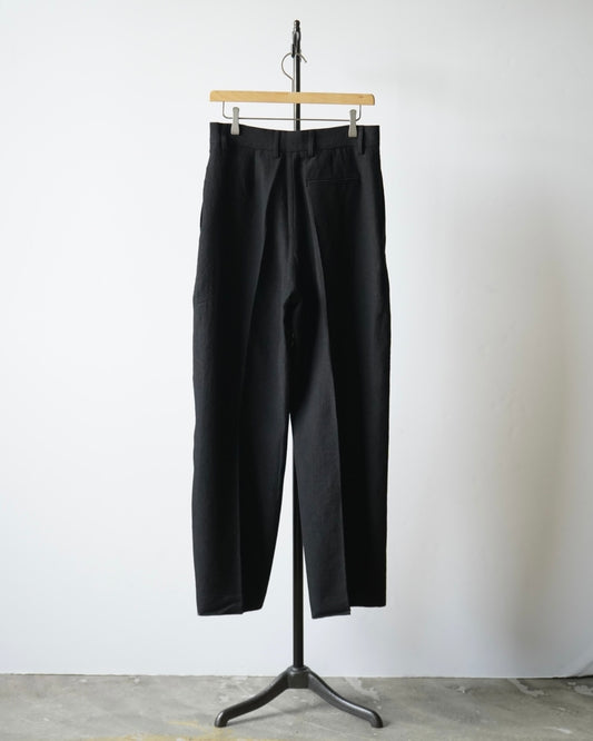 CRAPE DOUBLE PLEATED WIDE TROUSERS