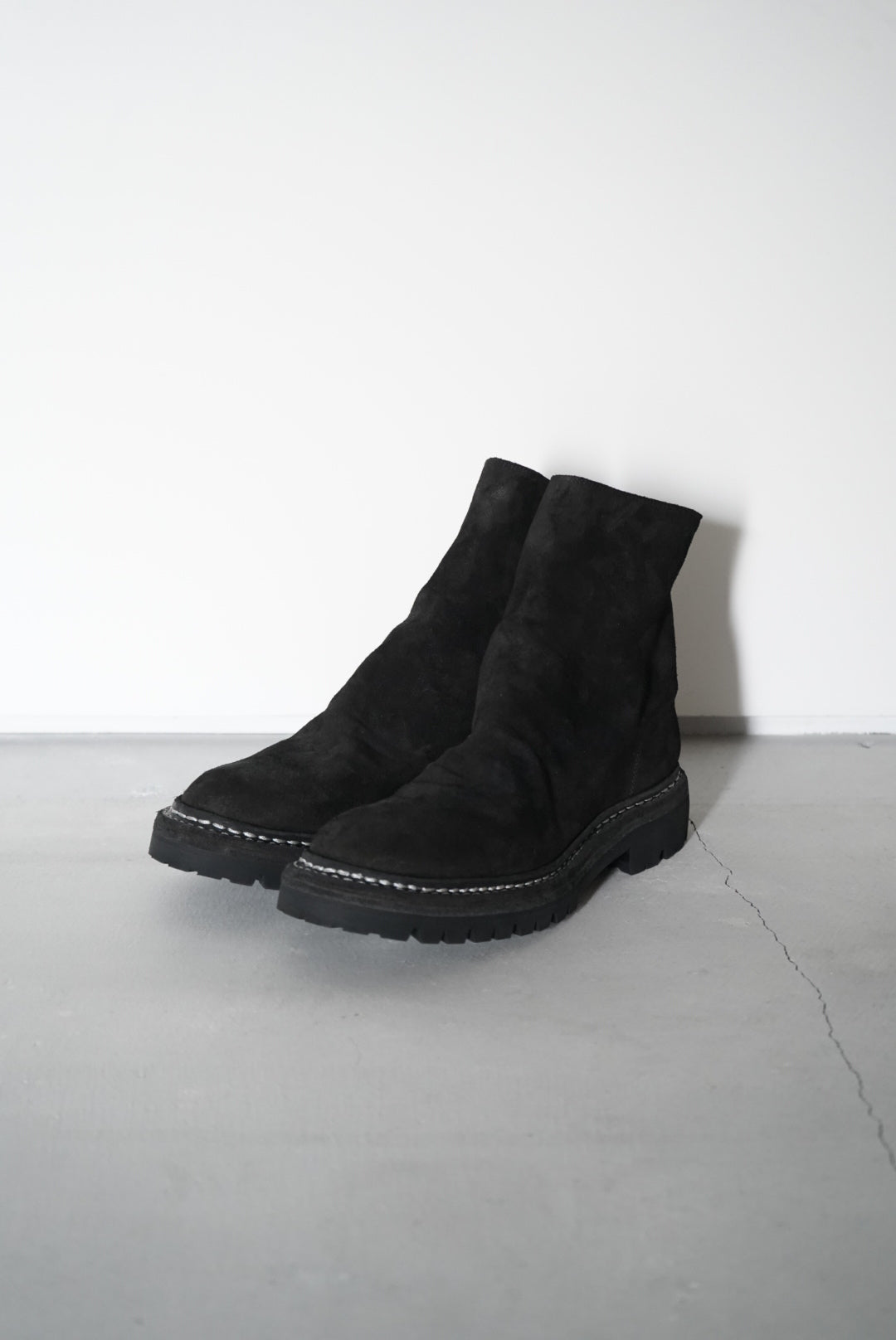 靴 maci 796V_N CALF REVERSE 41 comoli 796V_N CALF REVERSE,LINED BACK ZIP BOOTS,SOLE RUBBER – イデアル